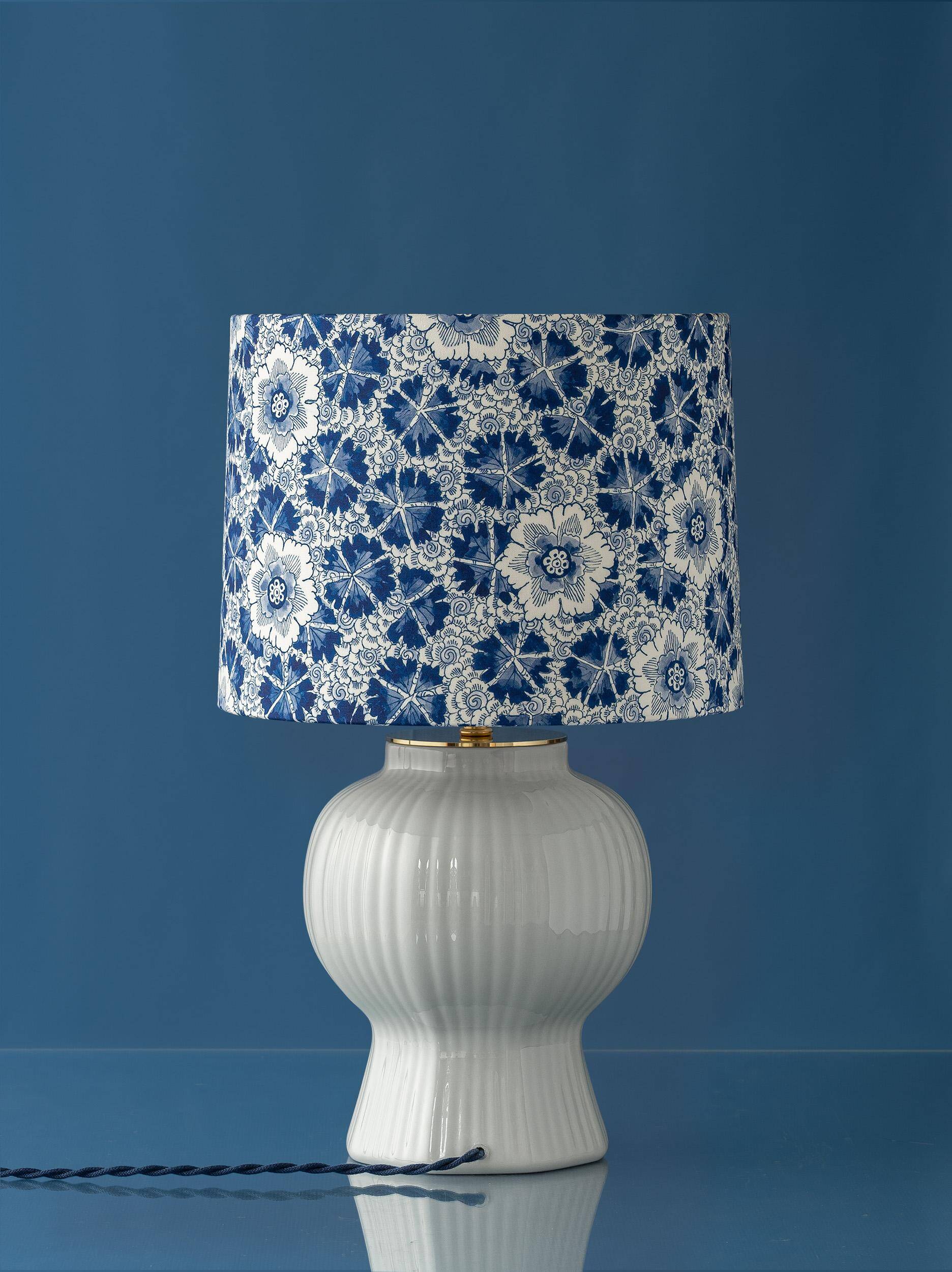 Royal Delft blue and white ceramic table lamp, handmade in the Netherlands, made to order.