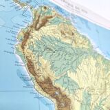 Vintage map of South America from 1950