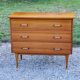 Vintage golden mahogany chest of drawers 3 drawers conical feet from the 60s