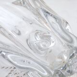 French vase, clear crystal glass, fluid organic shapes
