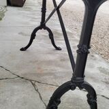 Marble and cast iron restaurant bistro table