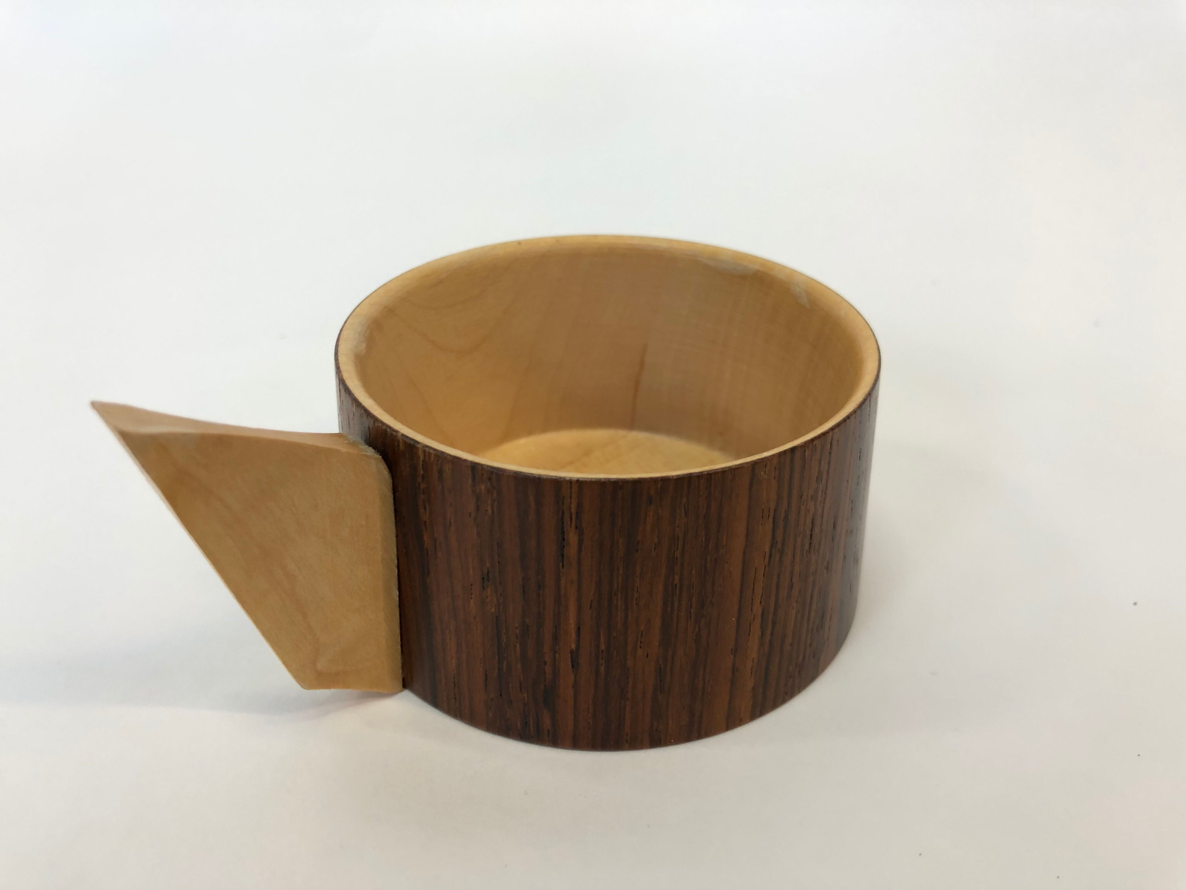Vintage wooden cups and saucers in teak