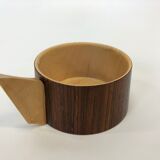 Vintage wooden cups and saucers in teak