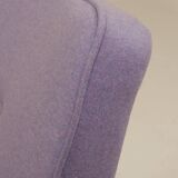 Mid-century modern armchair, oak wood, natural wool.