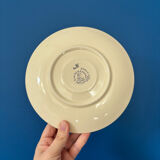 4 assiettes à dessert Longwy vintage en faïence grand feu