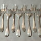 Suite 12 dessert forks silver metal era art deco
