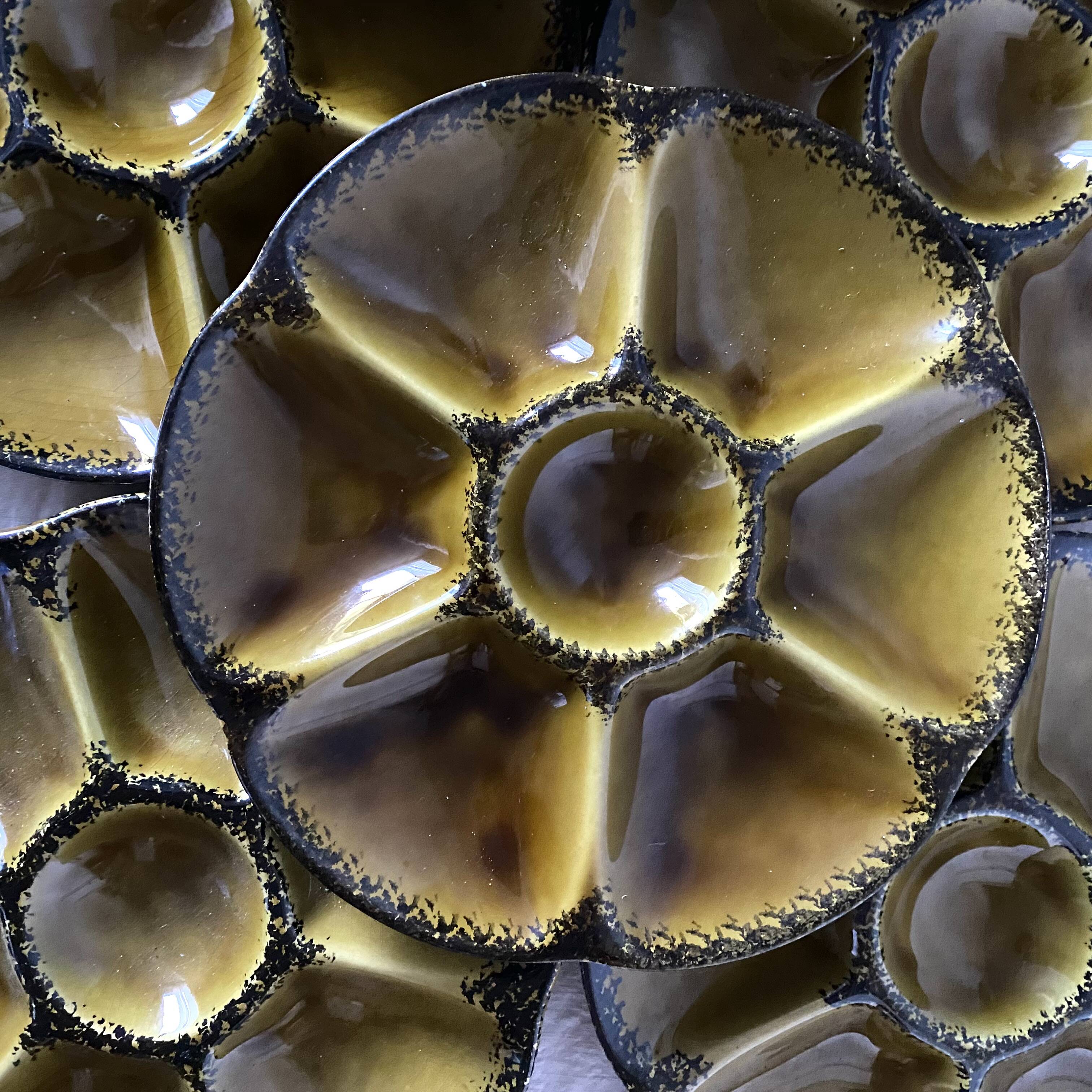 Vintage ceramic oyster plates from Gien