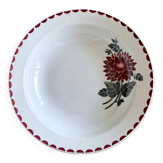 Antique salad bowl in Saint-Amand earthenware (Nord)