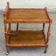 Solid wood service trolley on wheels