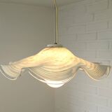 Vintage Murano lamp / swirl glass chandelier / unique hanging lamp 1980's
