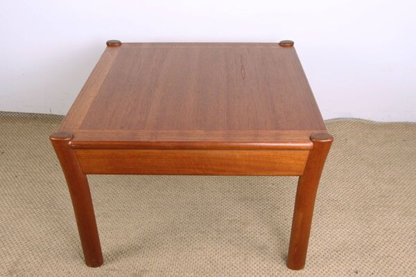 Table basse Danoise carrée en teck avec plateau réversible 1960.