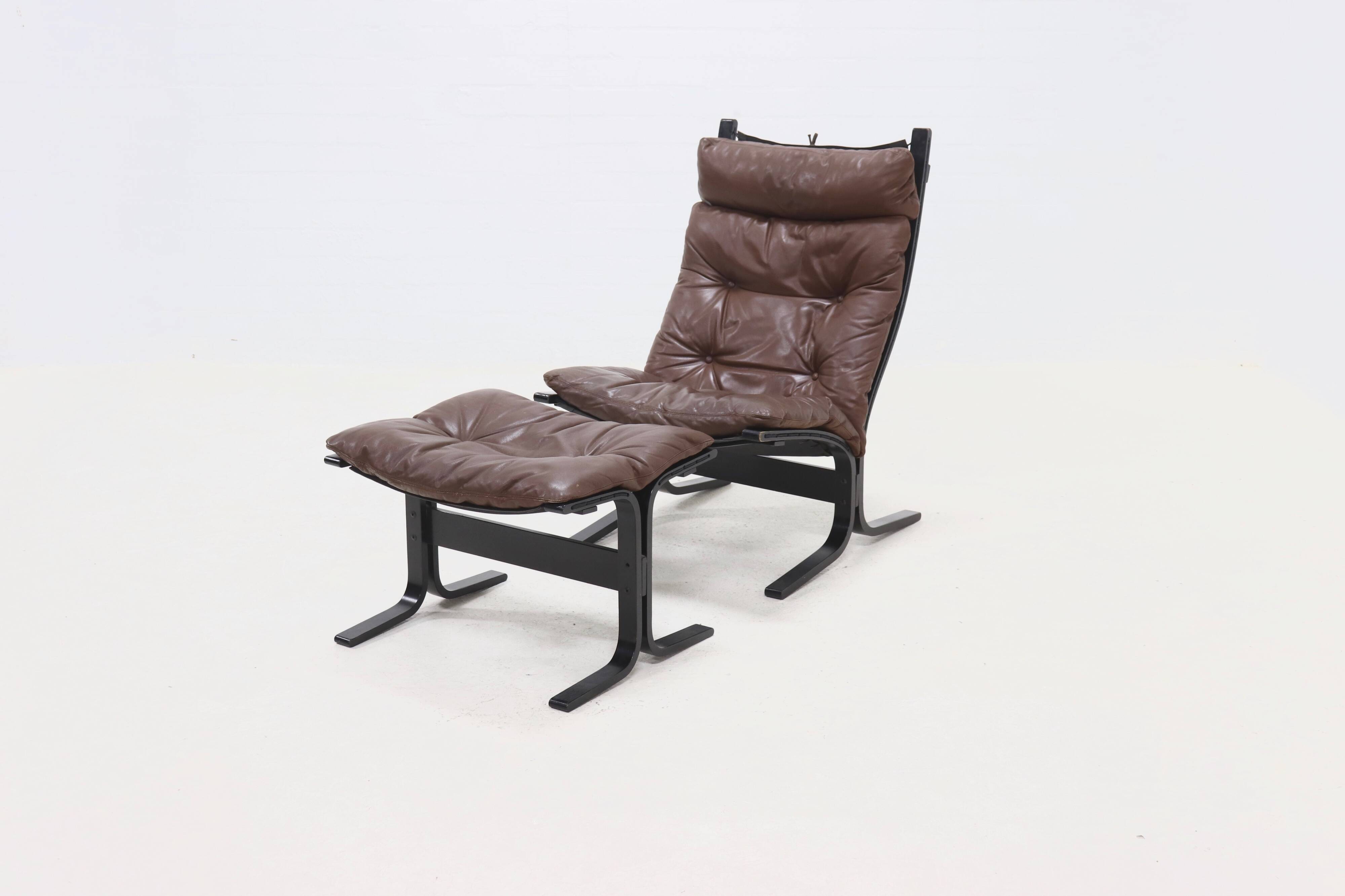 Siesta Lounge Chair and Ottoman by Ingmar Relling for Westnofa Norway 1960s