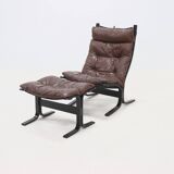 Fauteuil lounge et ottoman Siesta par Ingmar Relling pour Westnofa Norvège 1960