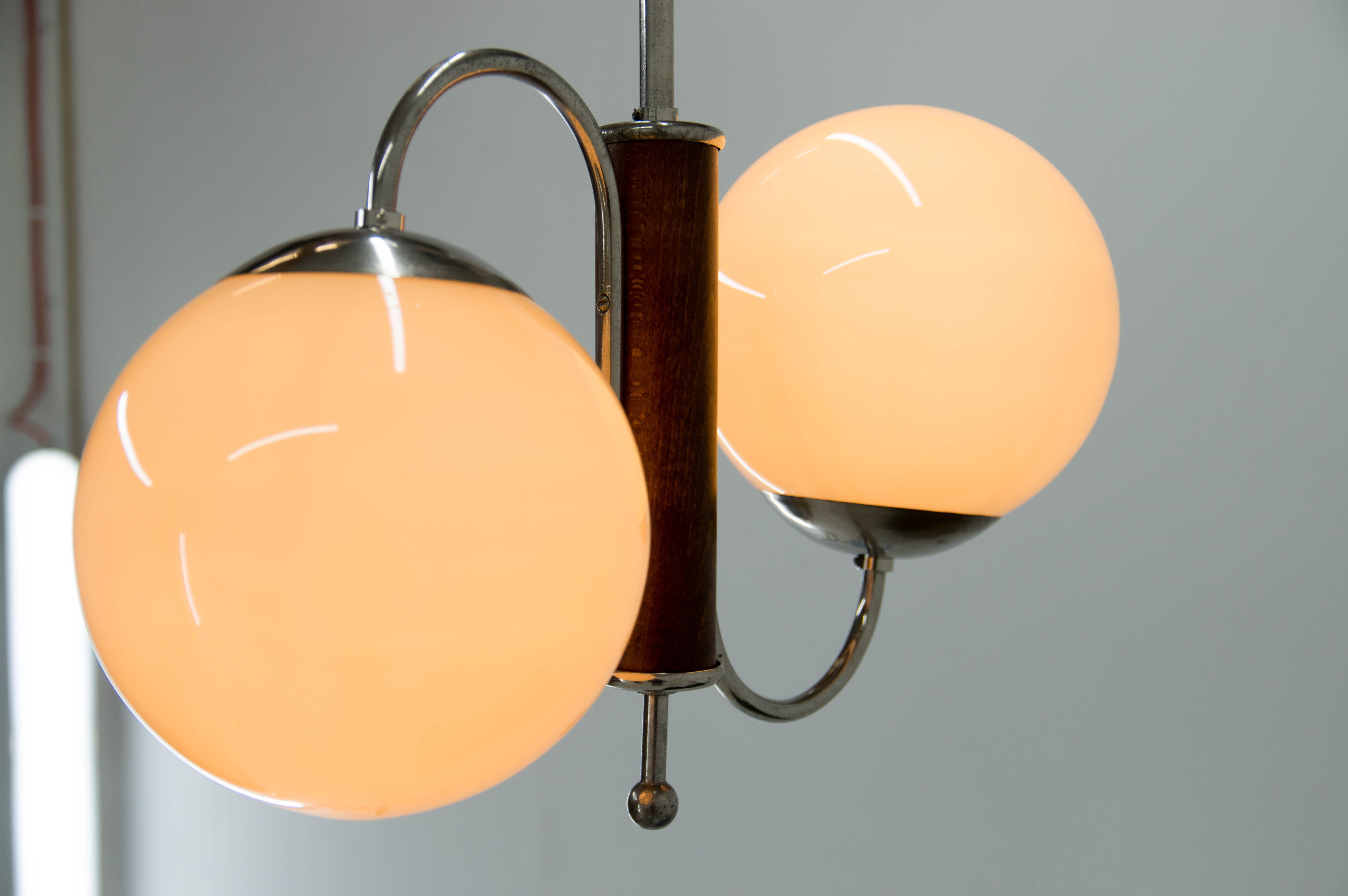 2-flamming Chandelier by Jindrich Halabala, 1930s