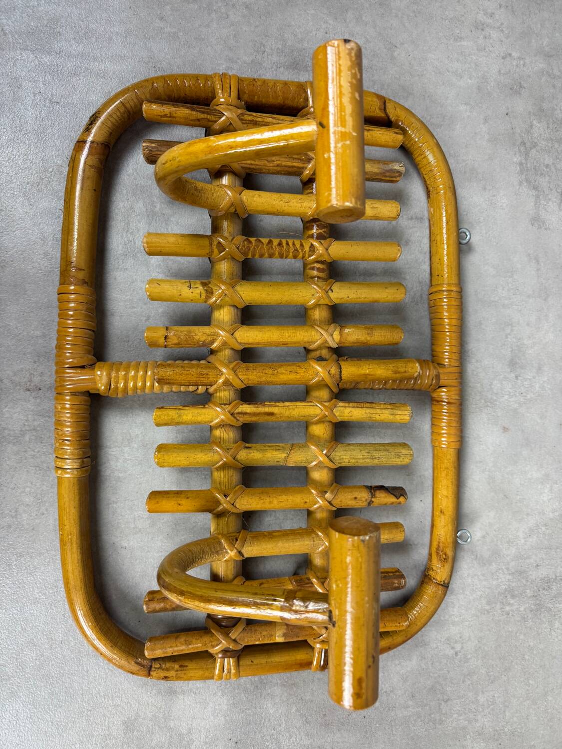 60s Rattan Coat Rack Italy Olaf Von Bohr Style