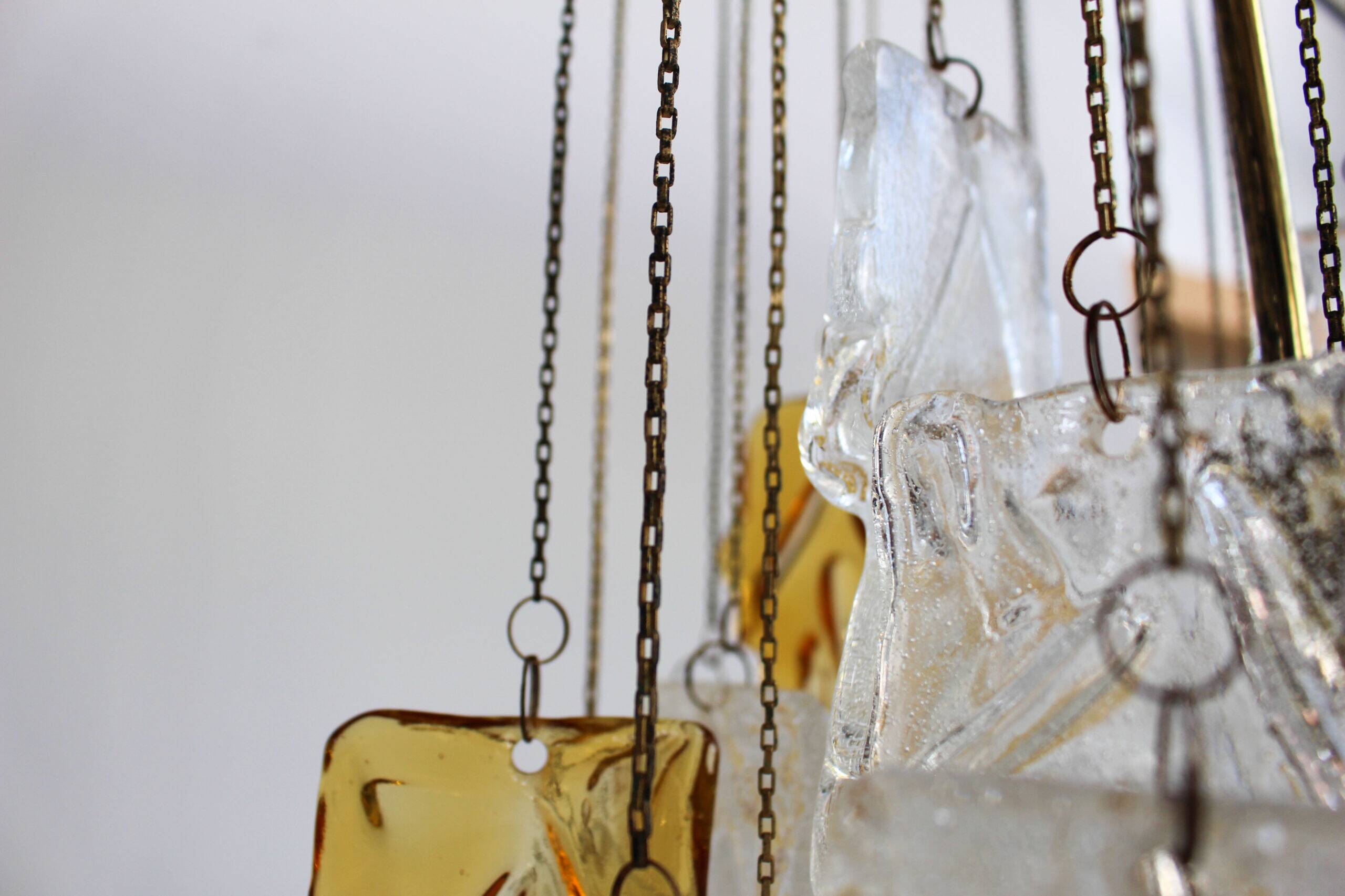 Vintage bicolour Murano glass ceiling lamp by Carlo Nason for Mazzega, 1970s