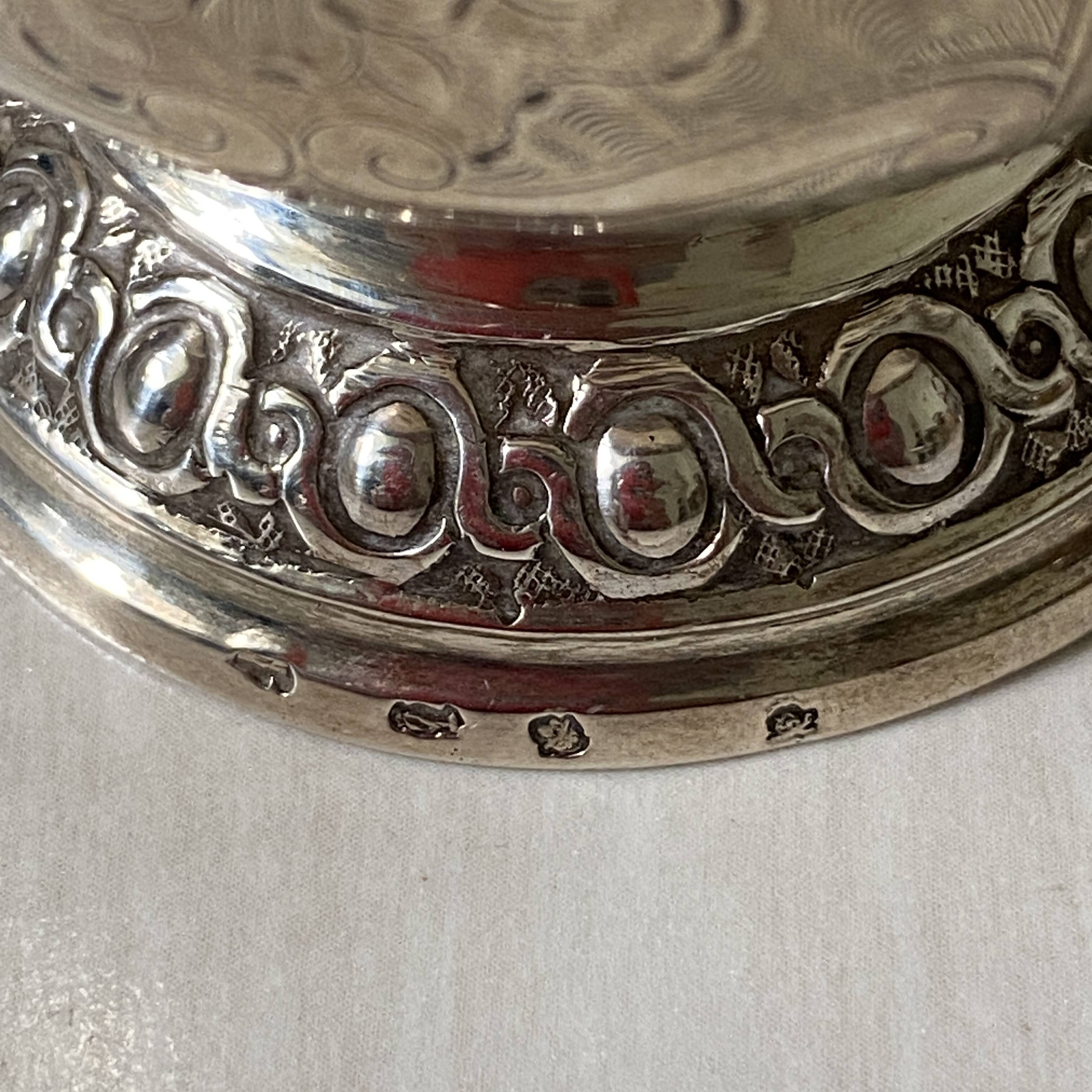 18th century solid silver tulip cup