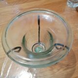 Glass vase on vintage wrought iron feet