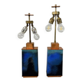 Ensemble de 2 grandes bases de lampes de table des années 1960.