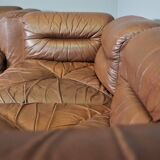 Cognac leather armchairs by BL Arredamenti, 1970s, set of 4