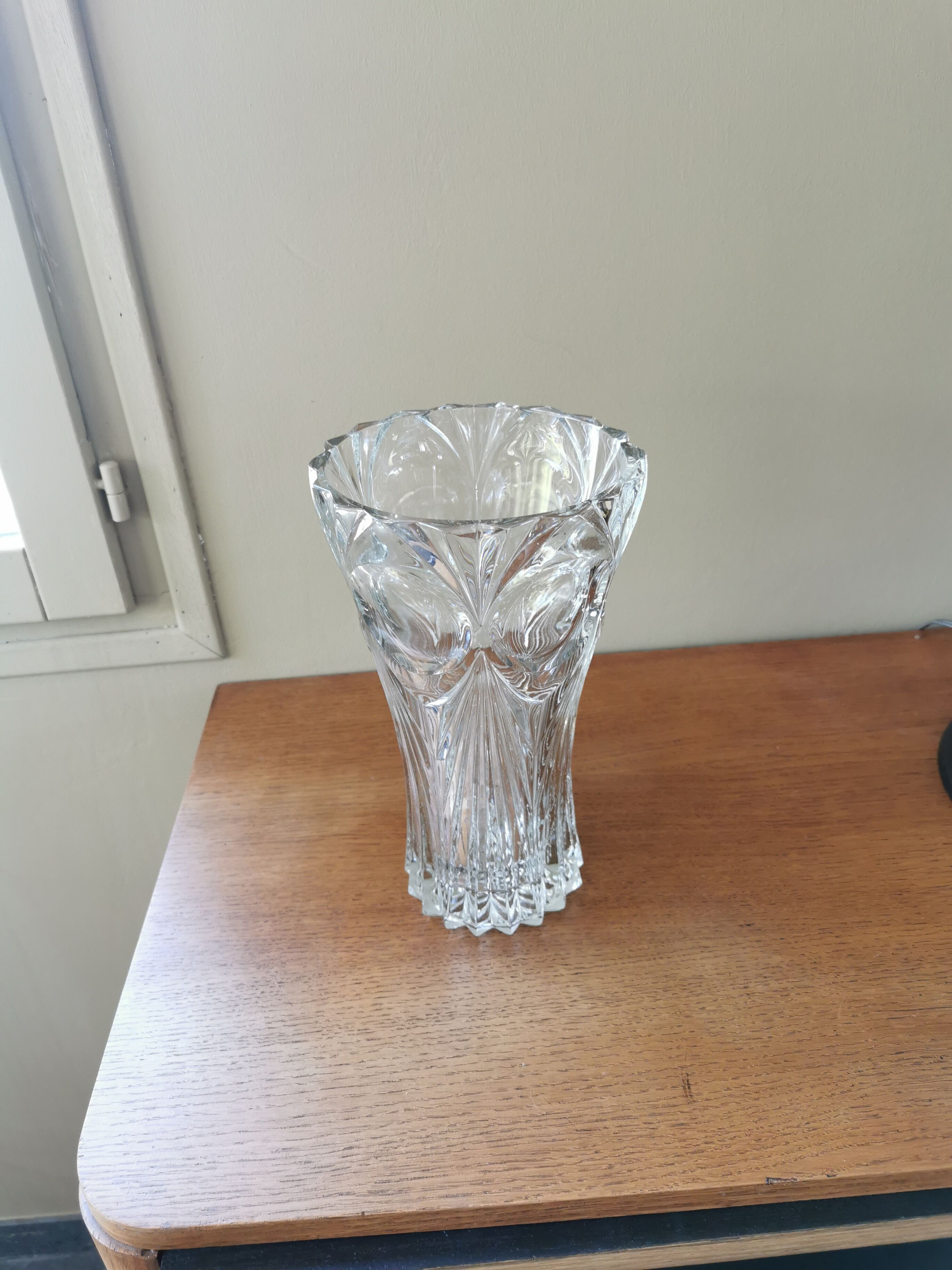 Vintage crystal art deco style vase