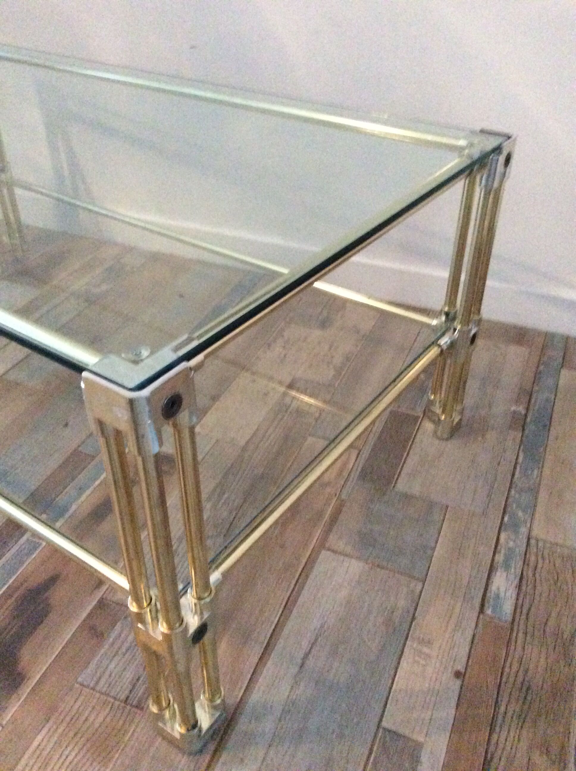 Gold metal coffee table from the 60/70
