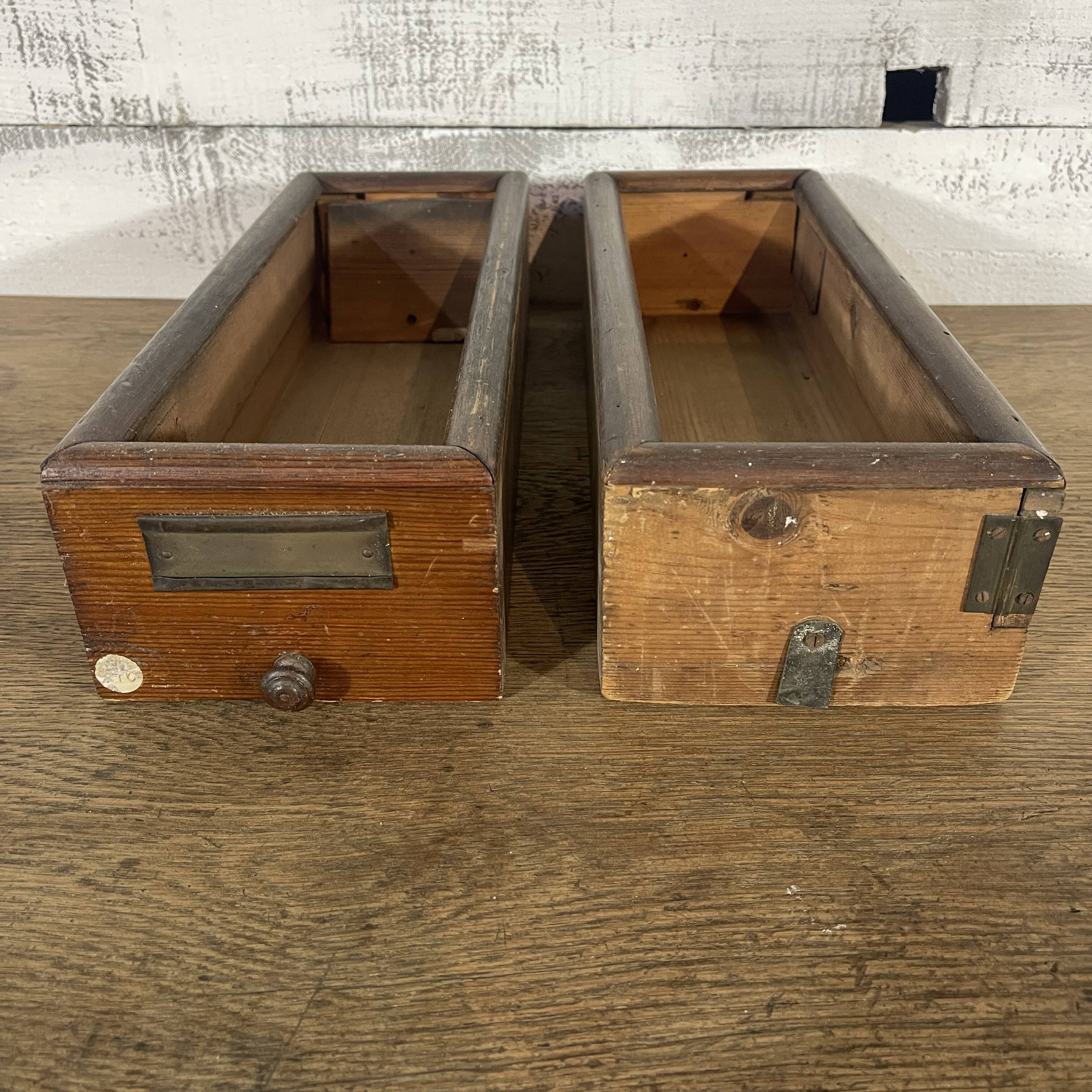 Set of 2 old wooden drawers
