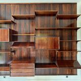 Scandinavian modular wall shelf in rosewood, Poul Cadovius, 1960s