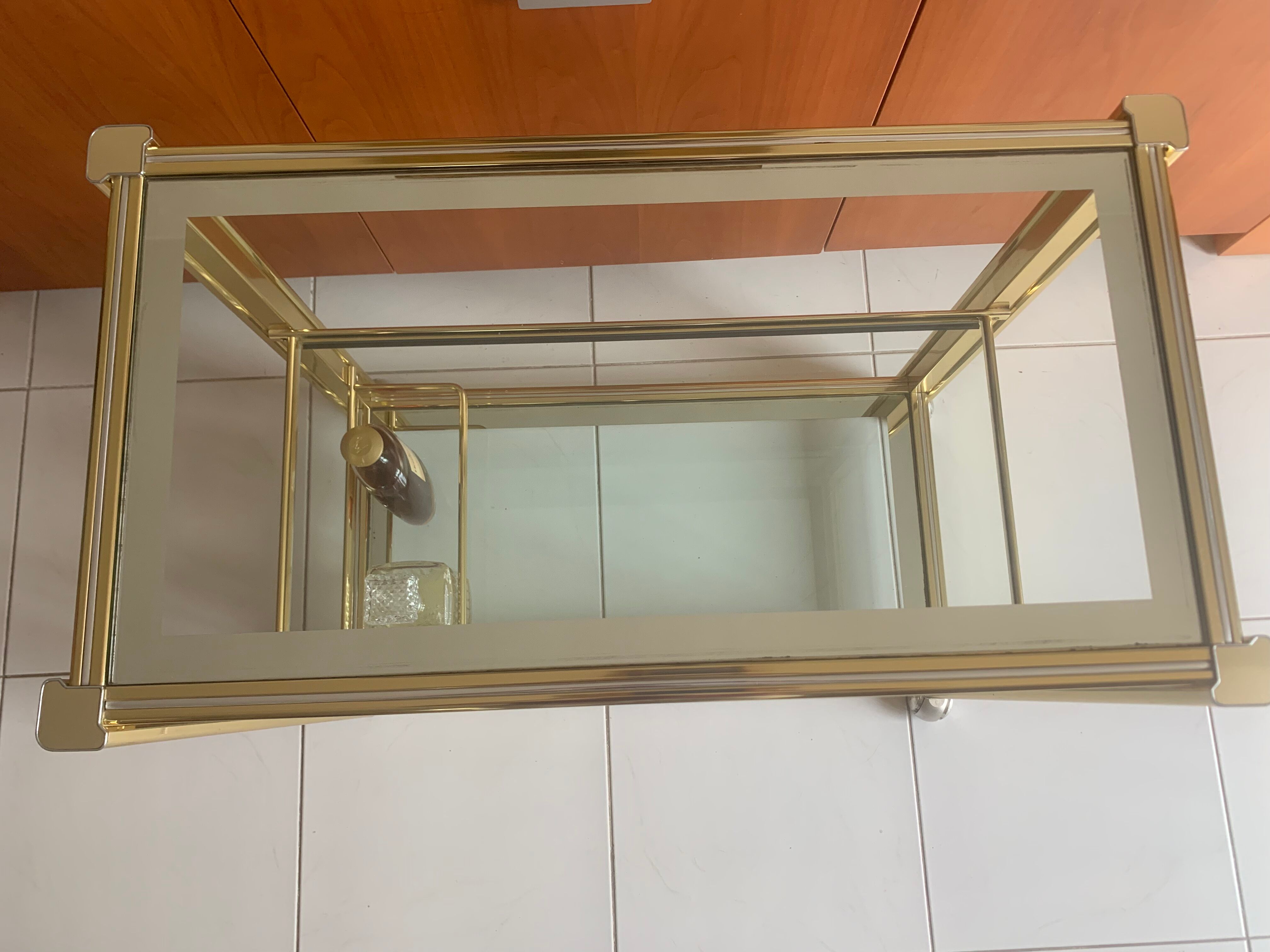 Trolley Hollywood Regency in glass and brass