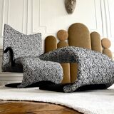 Armchair set and footrest vintage design line Roset Zen