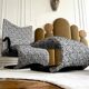 Armchair set and footrest vintage design line Roset Zen