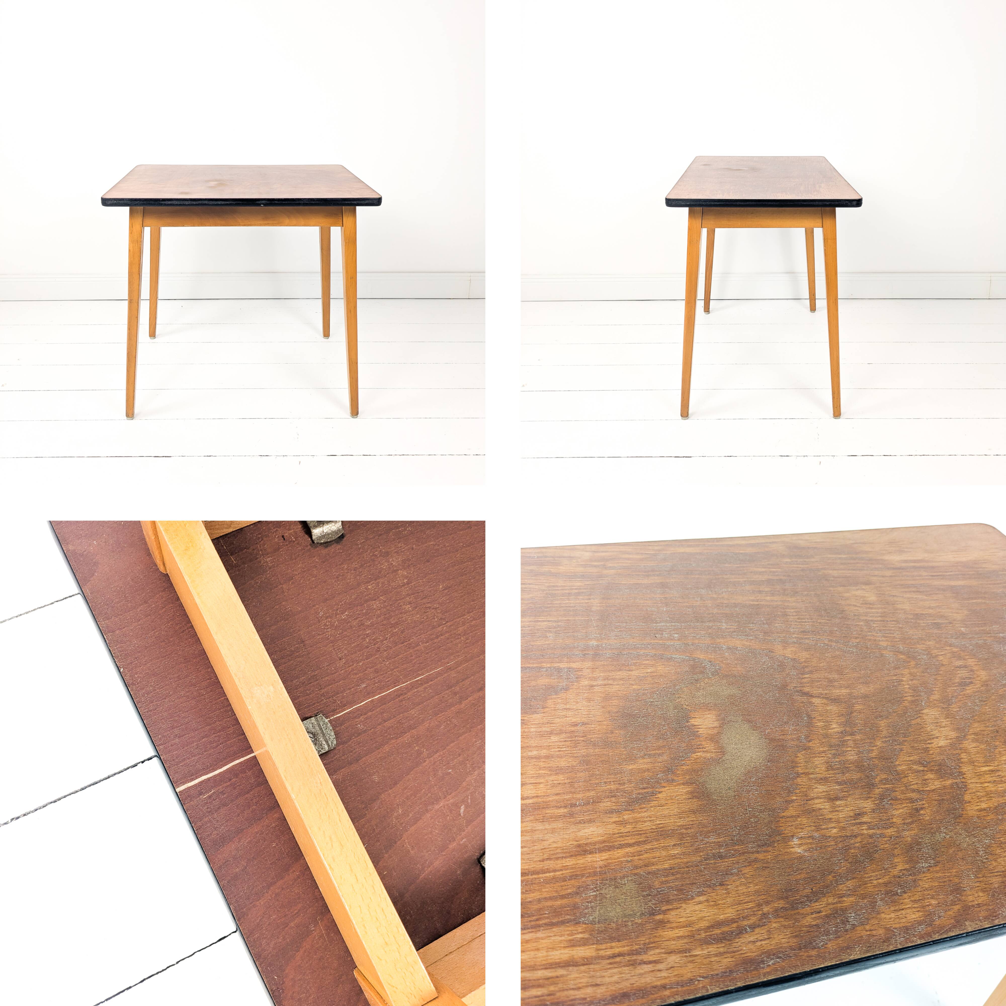 Bureau d’enfant vintage Mid-Century en bois table d’écolier rétro pour cham