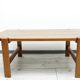 Elegant bench in vintage solid teak wood. after professional renovation.