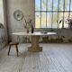Travertine dining table 1970 Italy Tobia Scarpa