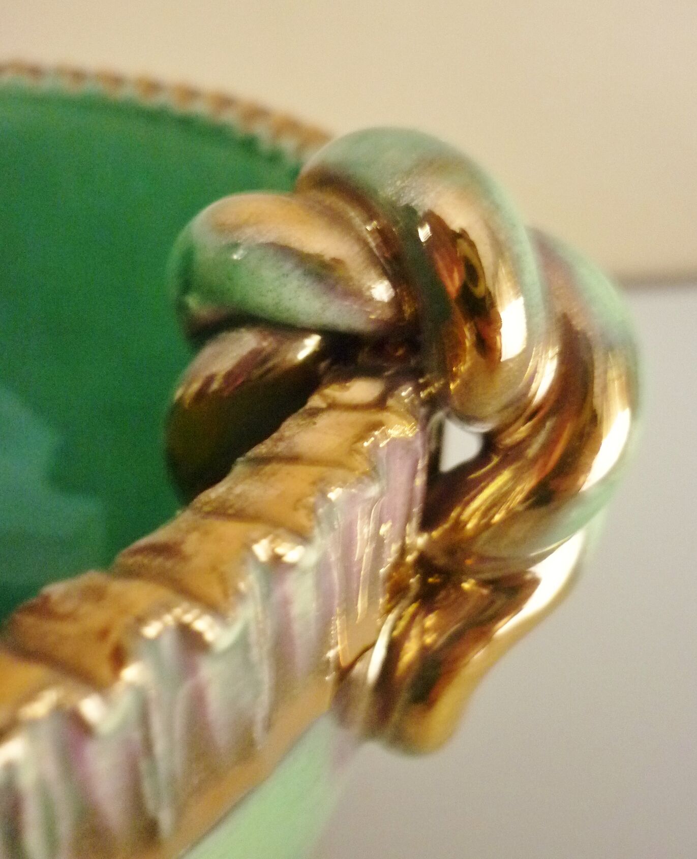 Cup, empty glazed ceramic pocket, signed Louis Dage, 50s