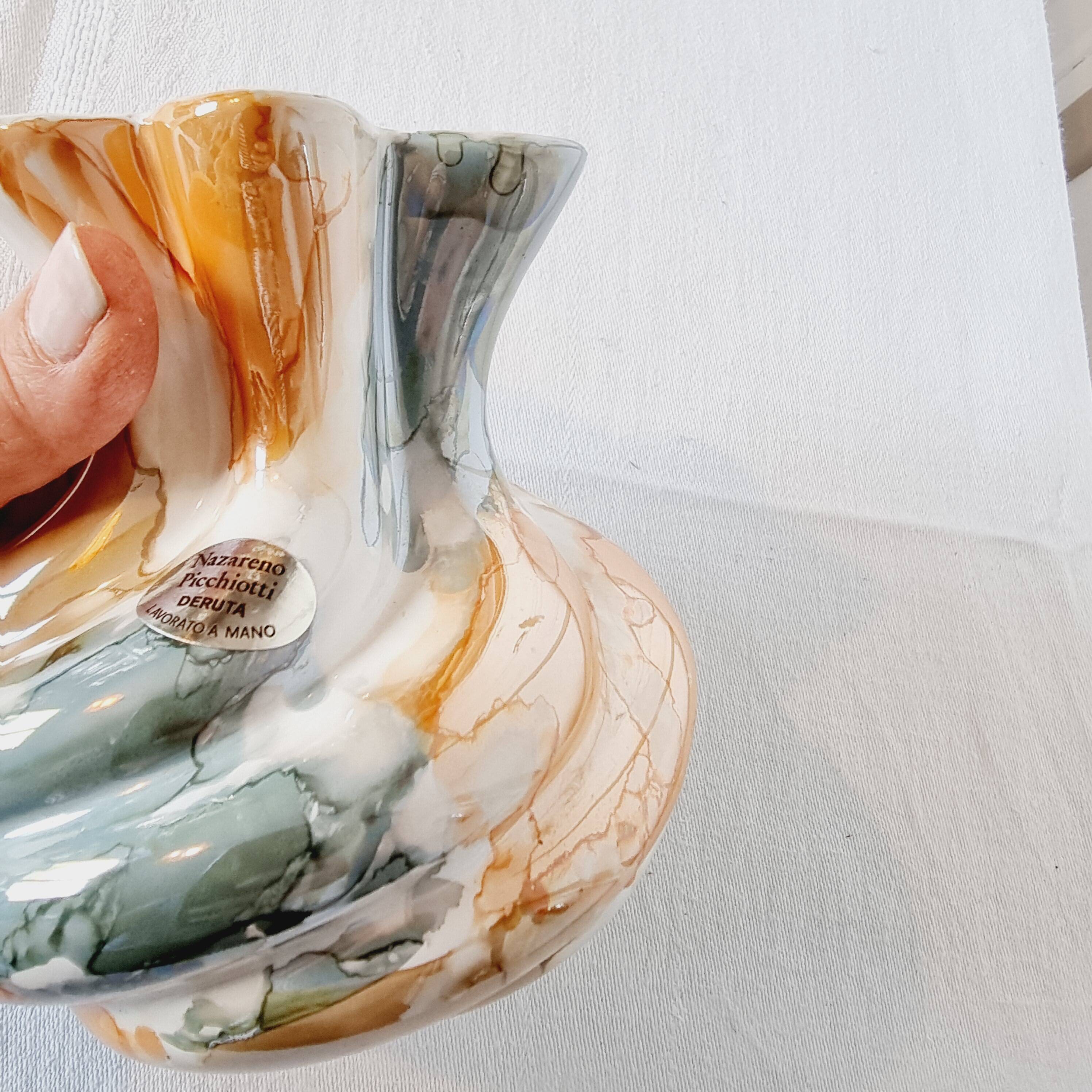 Deruta Crystal Vase by Nazareno Picciotti handcrafted in the 80s