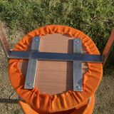 Four stainless steel armchairs from the 70s