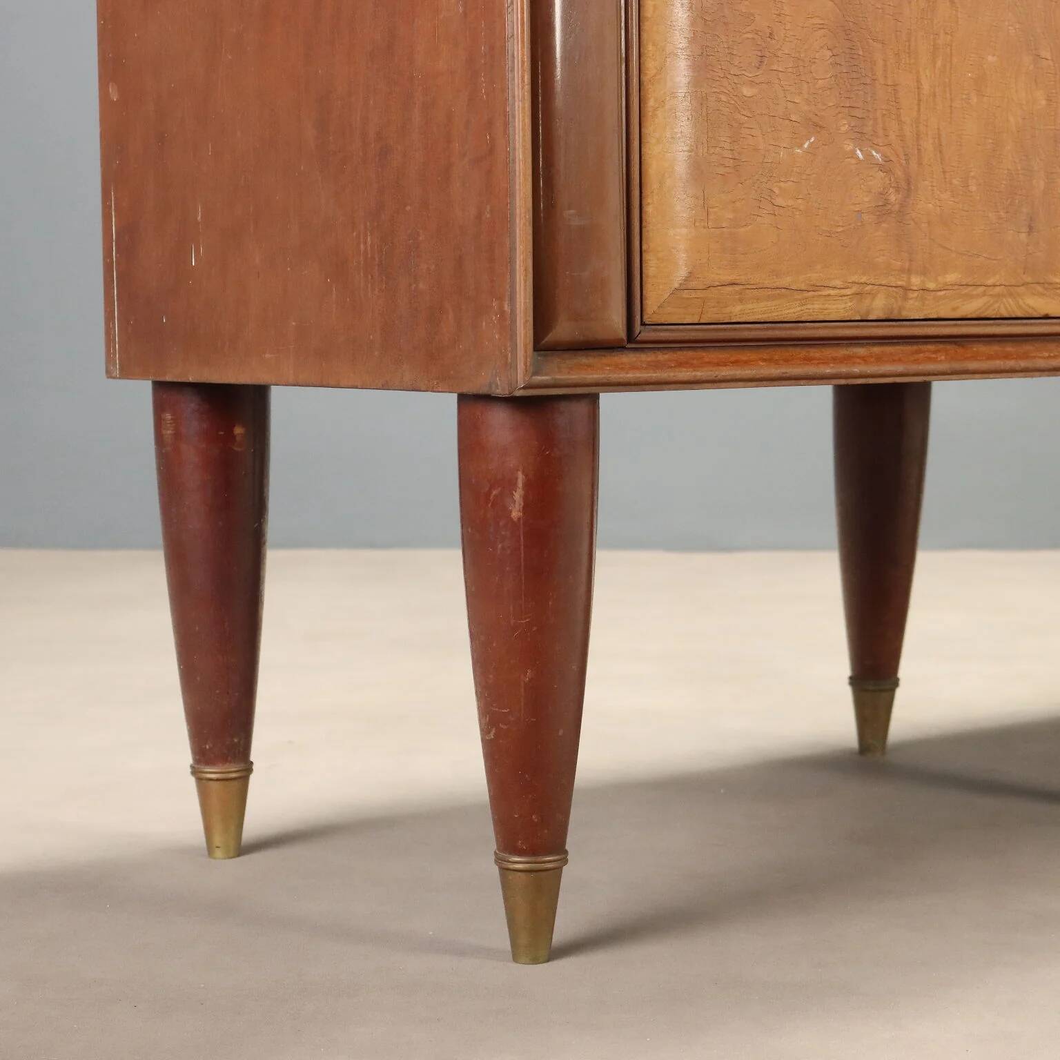 Buffet en loupe de bois des années 1950