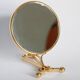 Decorative gold table mirror mid-century with metal frame, Italy, 1960s