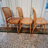 Vintage trio of Joseph Hoffman FMG thonet chairs