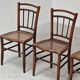 Set of 4 old Thonet style cane bistro chairs from the 1930s