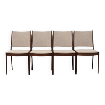 Ensemble de quatre chaises en teck, design danois, années 1970, designer : Johannes Andersen