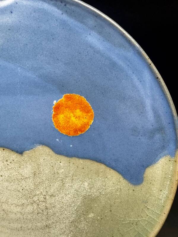 Decorative glazed ceramic dish, circa 1950-60