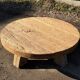 Handmade Rustic Oak Round Coffee Table | Solid Reclaimed Wood | Farmhouse L