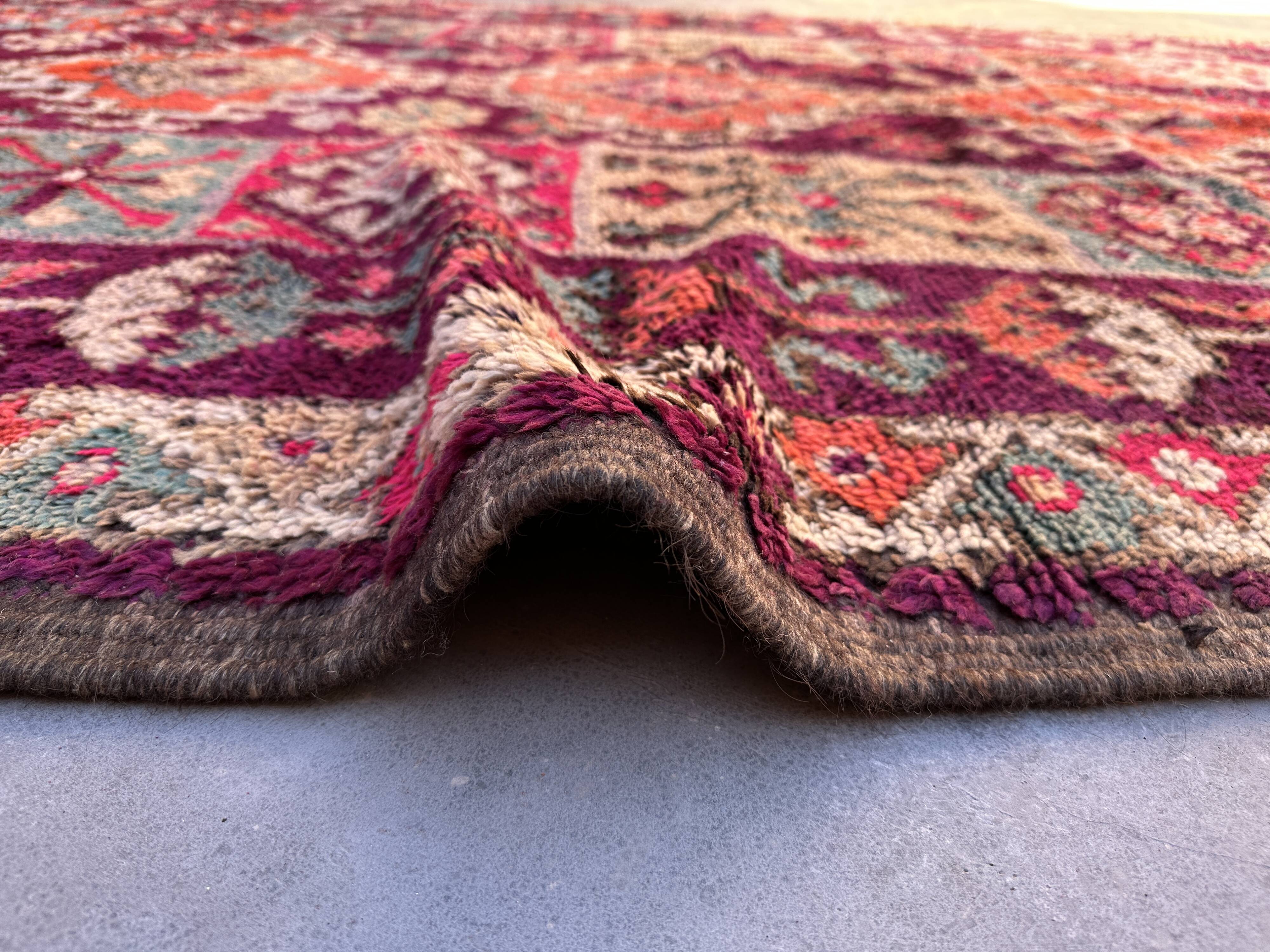 Tapis Marocain  Boujad violet - 208 x 500 cm