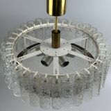 60s 70s chandelier ceiling lamp Doria Leuchten Germany Ice glass design