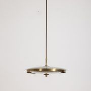 Lustre vintage des années 50 en verre et laiton design italien