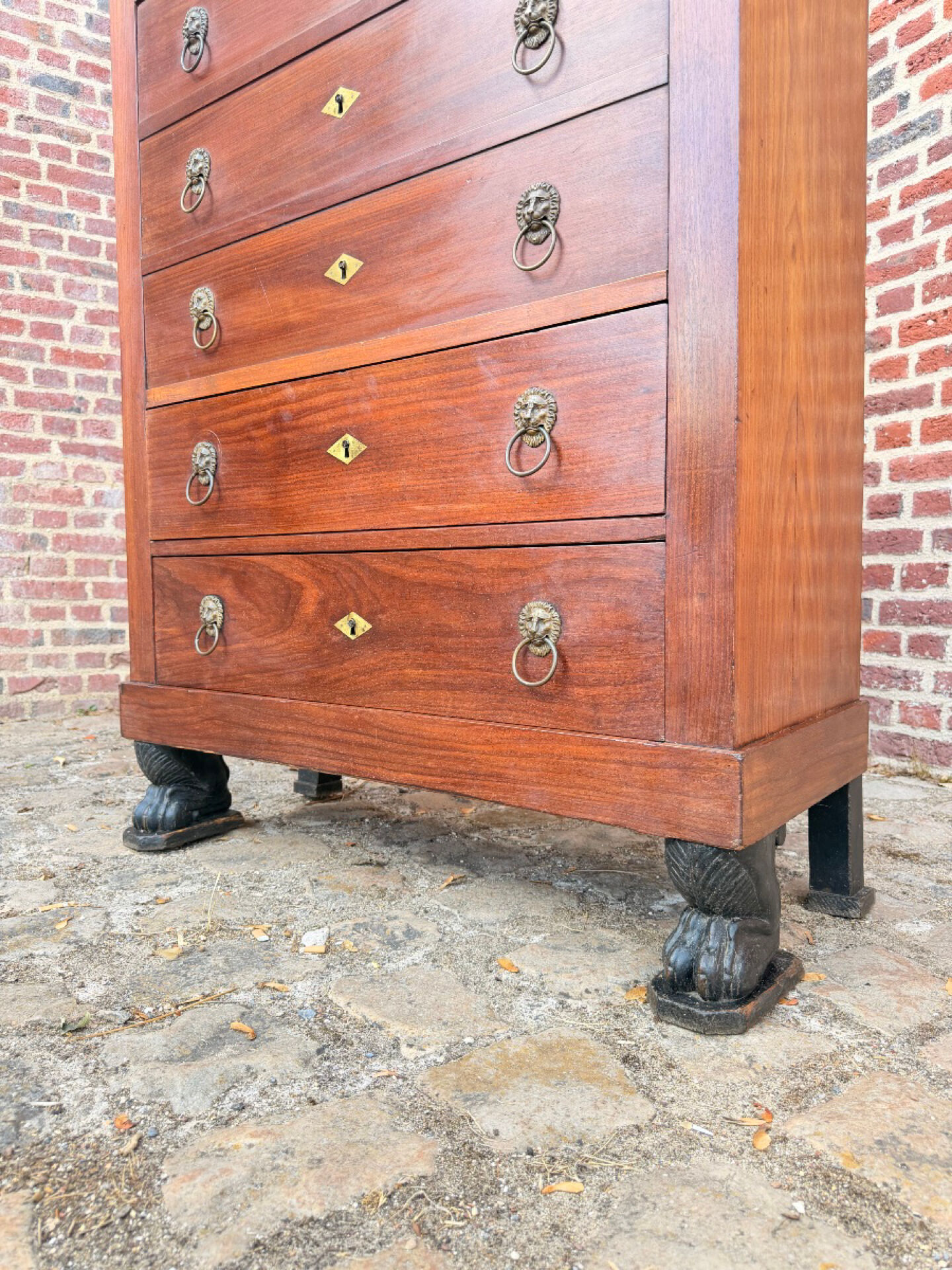 Pope françois-ignace, secretary in mahogany from the consulate period stamped