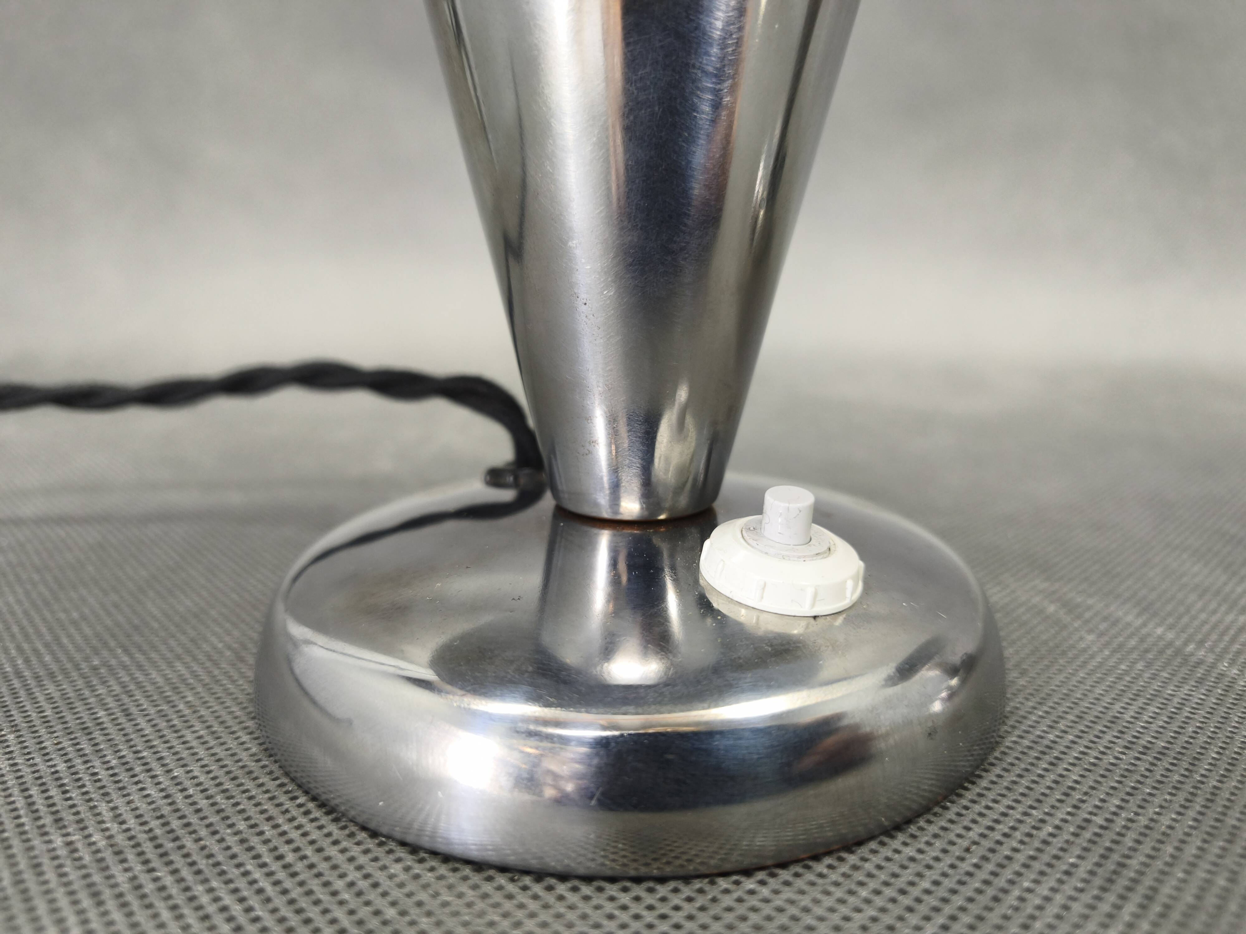 Pair Bauhaus Chrome Adjustable Table Lamps, 1930s Czechoslovakia