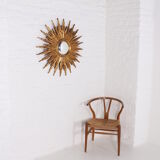 Mirror golden sun convex witch eye 80 x 80 cm